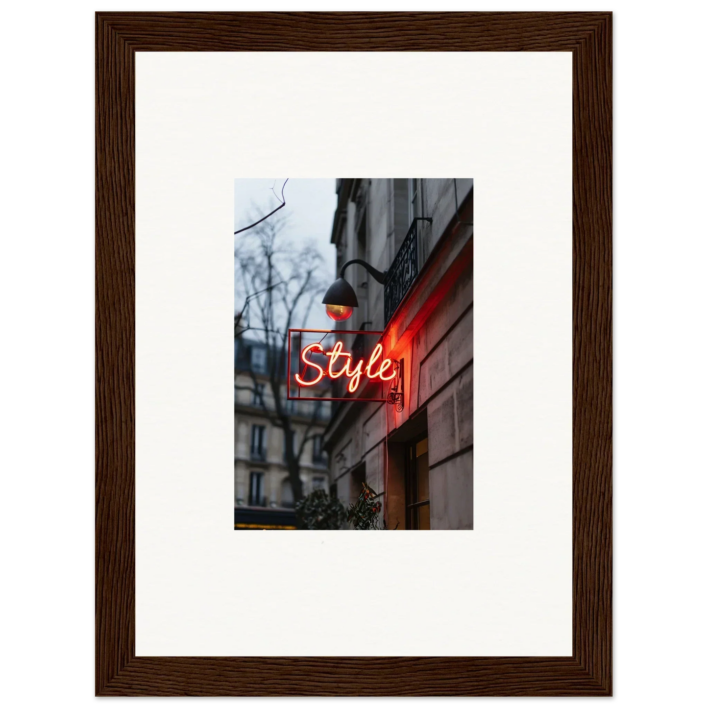 Framed photograph of a neon Style sign for cool room decoration and Drift Dreams vibes