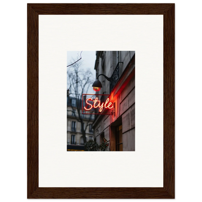 Framed photograph of a neon Style sign for cool room decoration and Drift Dreams vibes