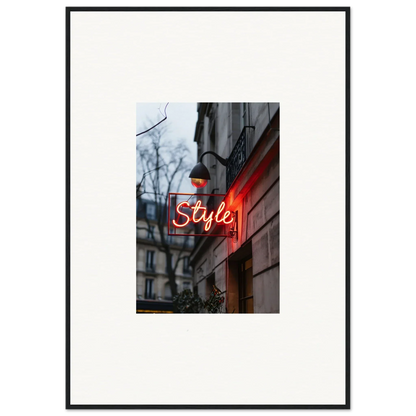 Framed neon Style sign photo perfect for Drift Dreams room decoration or canvas print