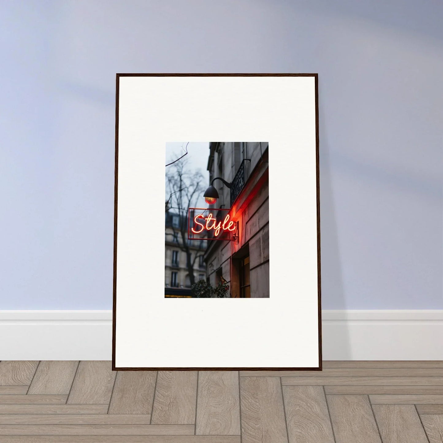 Framed photo of a neon Style sign for cool room decoration and Neon Drift Dreams vibe