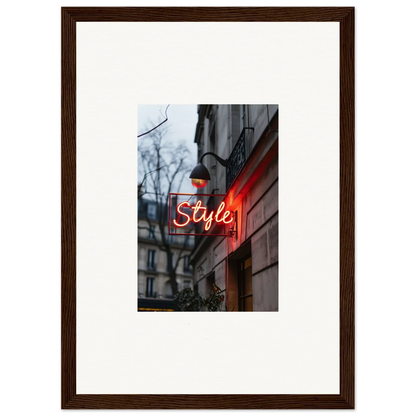 Framed photograph of a neon Style sign perfect for room decoration in Drift Dreams theme