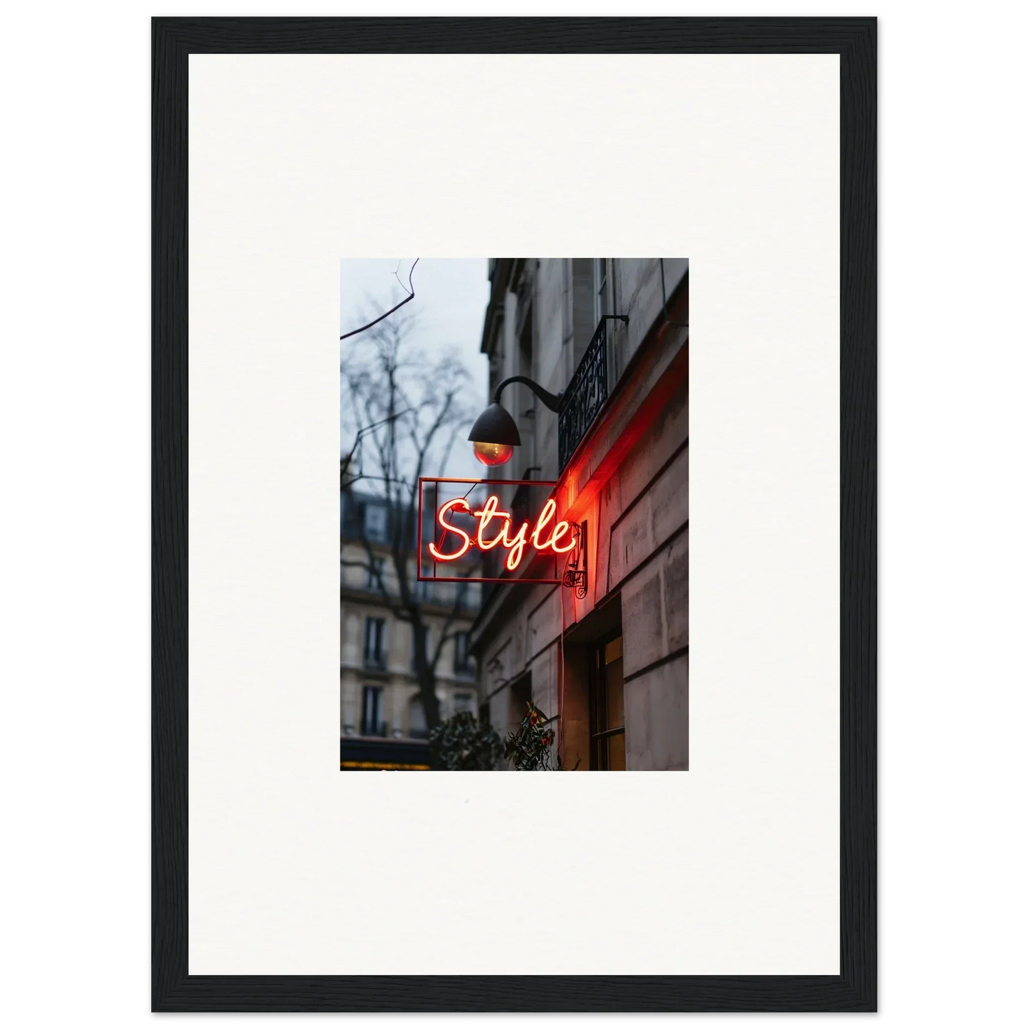 Framed photograph of a neon Style sign for cool room decoration in Drift Dreams theme