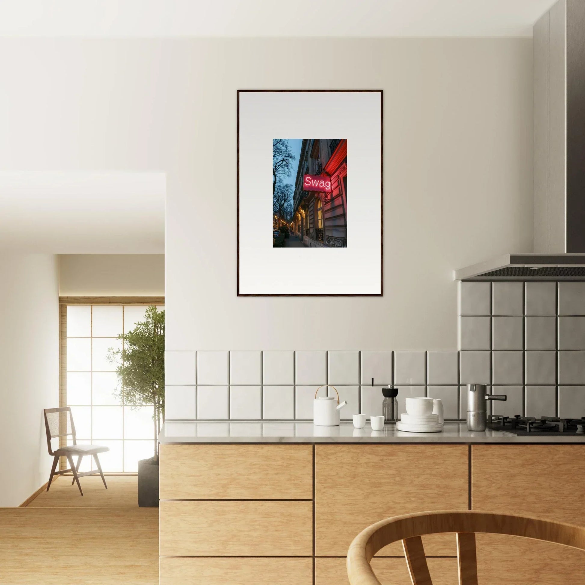 Framed wall art of a colorful urban street scene for vibrant room decor, Eternal Whispers