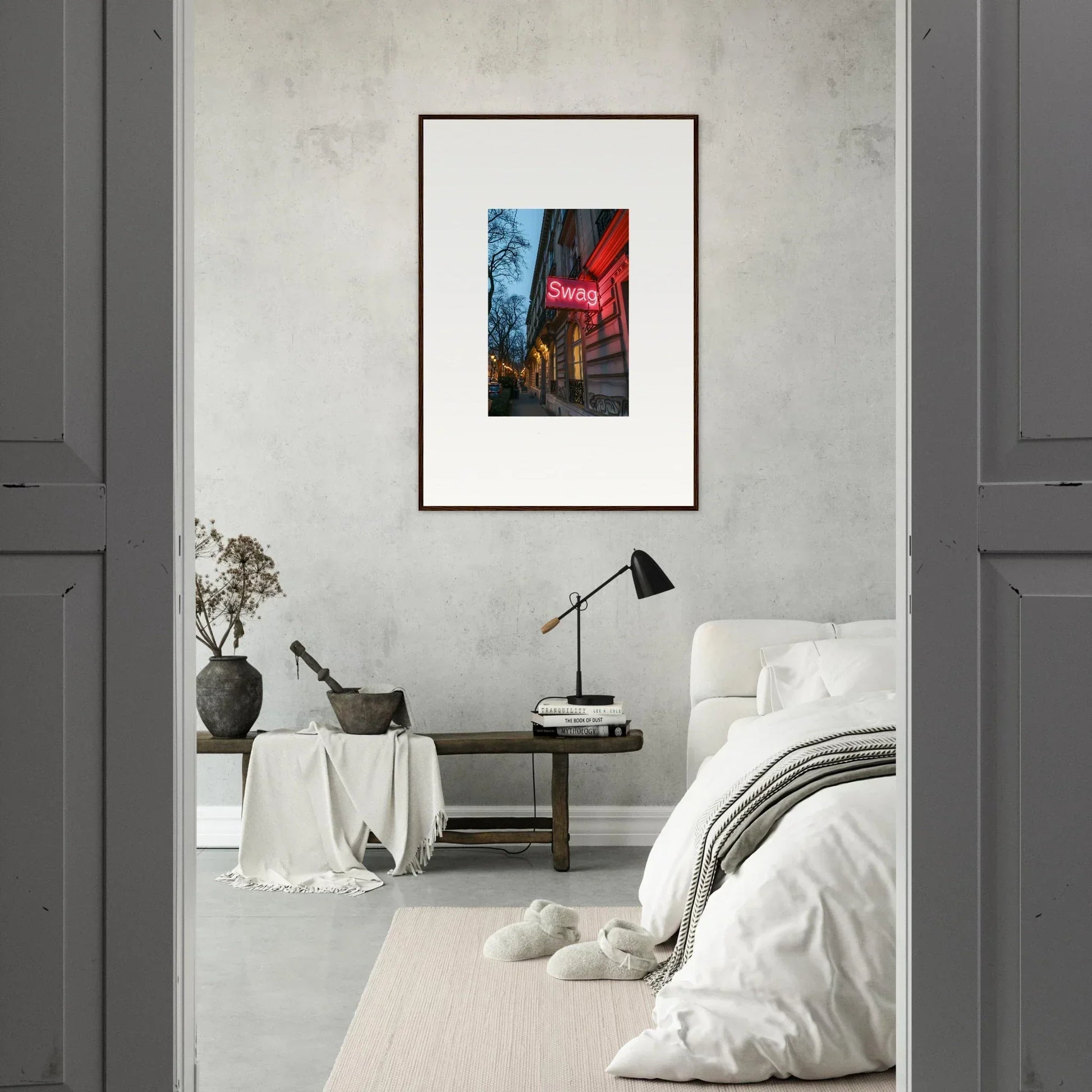 Framed wall art of a colorful urban street scene for vibrant room decor, Eternal Whispers