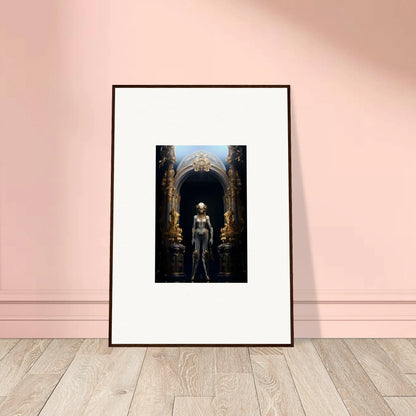 Framed canvas print of a figure in an ornate archway for stylish room decoration