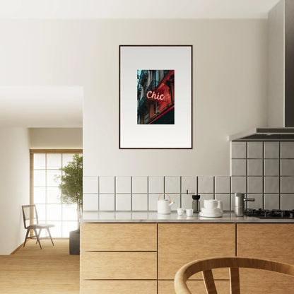 Framed wall art featuring Chic in an urban setting for stylish room decor