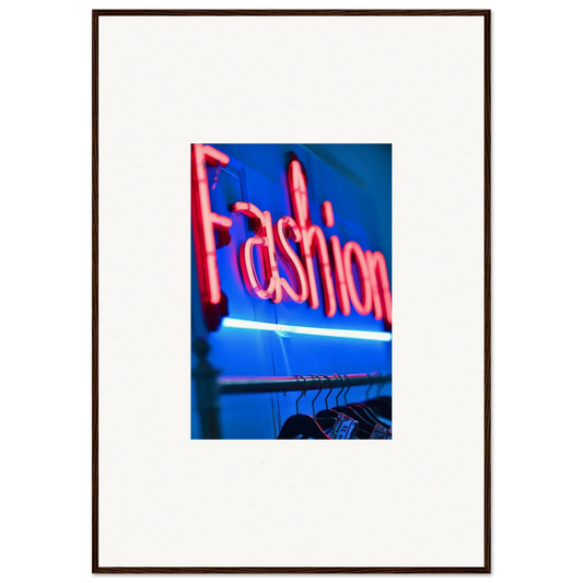 Bright pink neon sign spelling Fashion, perfect for trendy room decoration wall art