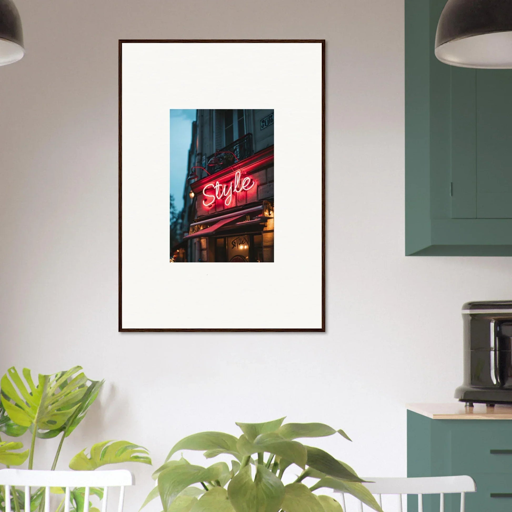 Framed wall art of a neon Style sign, perfect for urban dreaming room decor