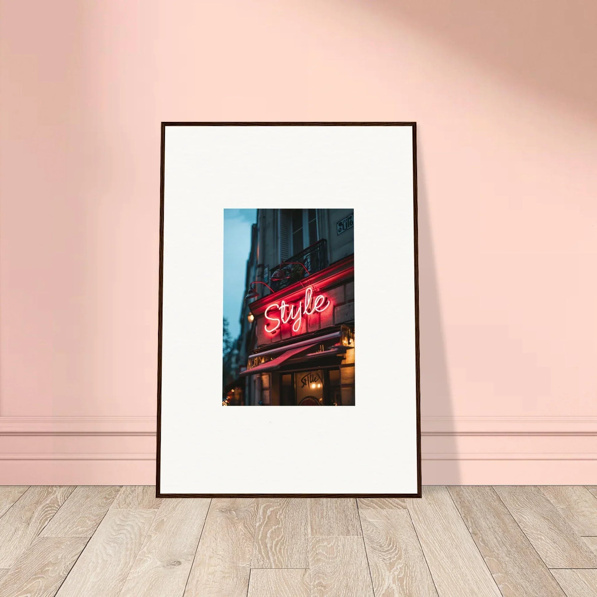 Framed wall art of a neon Style sign, perfect for urban dreaming room decor