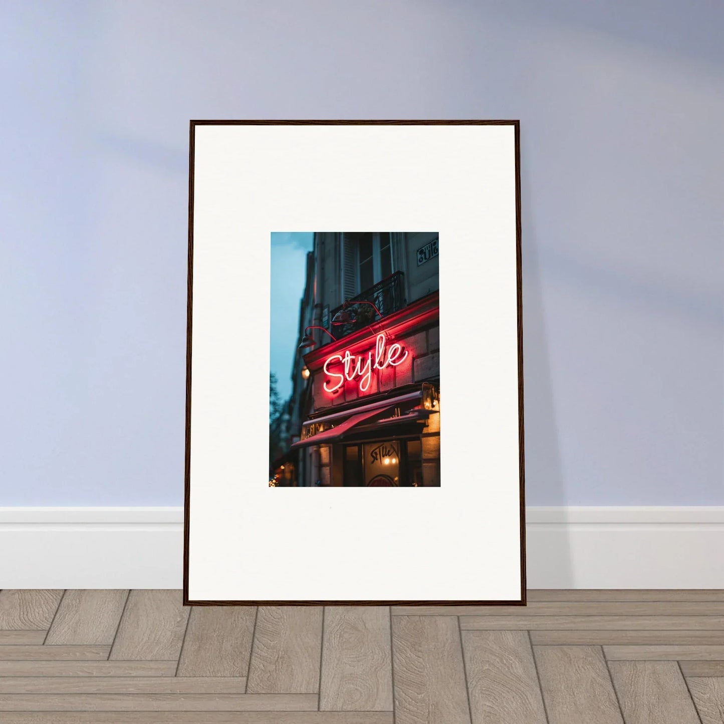 Framed wall art of a neon Style sign for urban dreaming room decor