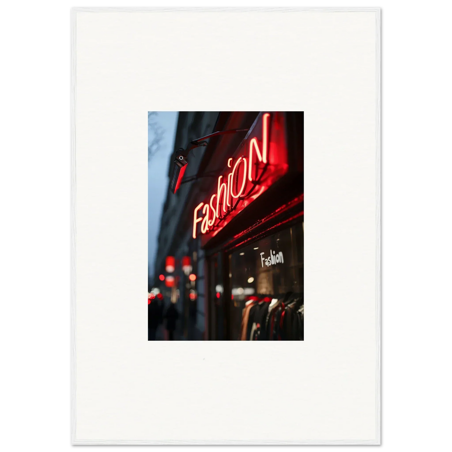 Glowing red neon Fashion sign for cool urban symphony room decoration canvas print