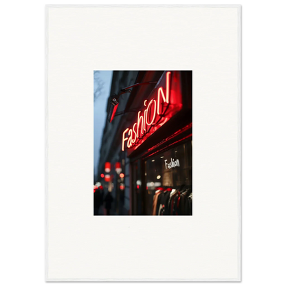 Glowing red neon Fashion sign for cool urban symphony room decoration canvas print