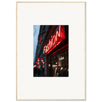 Neon red Fashion sign adds flair to urban symphony room decoration canvas print