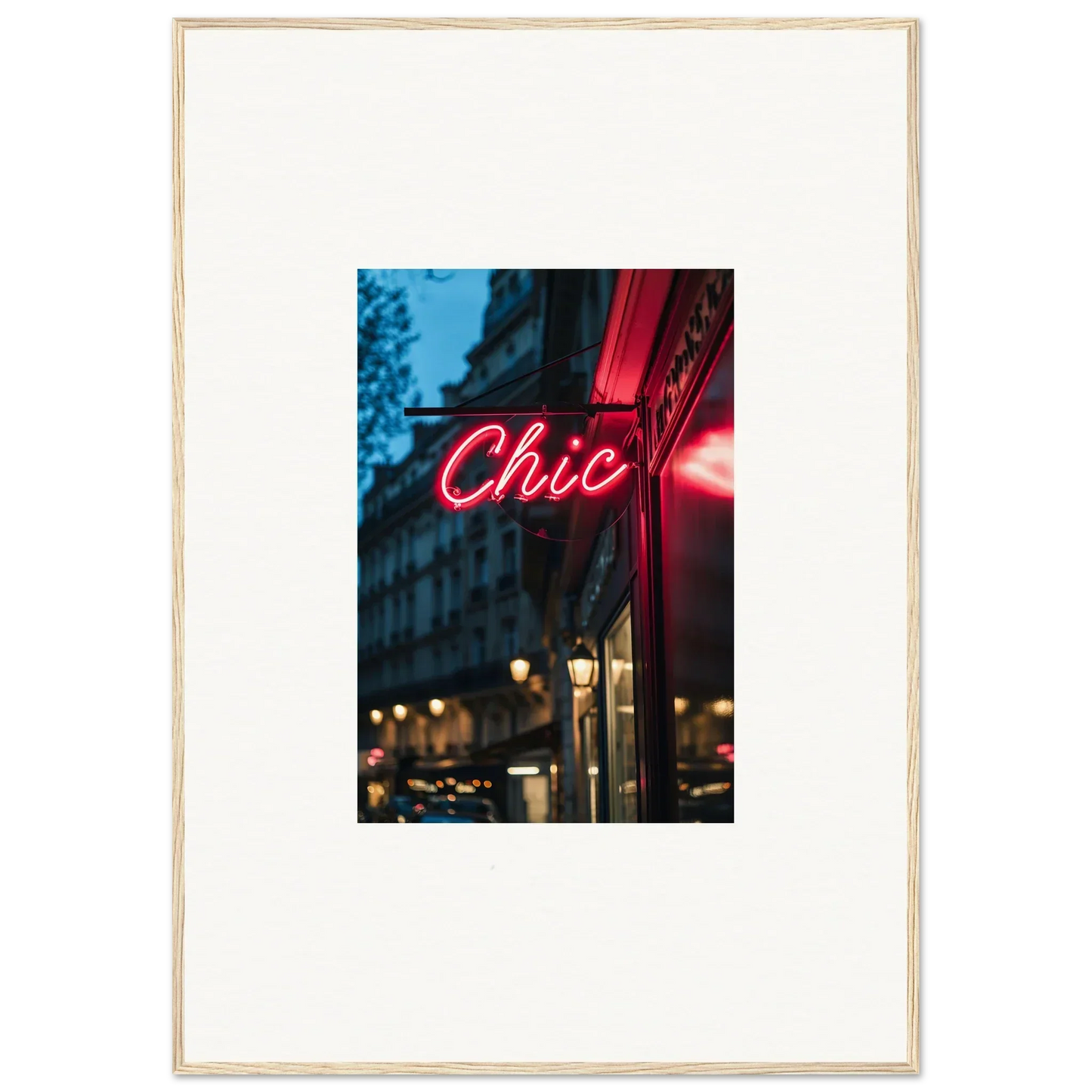 Bright pink neon sign saying Chic from Neon Urban Whispers for trendy decor vibes