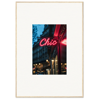 Bright pink neon sign saying Chic from Neon Urban Whispers for trendy decor vibes