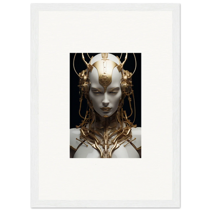 Futuristic humanoid sculpture with gold headdress, perfect for Monarch Dream room decoration