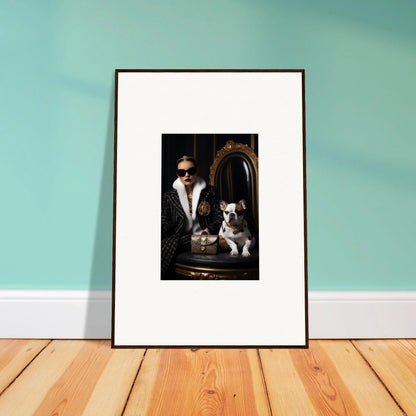 Framed photo of a stylish person in sunglasses with dogs from Nocturnal Bohemian Dialogue