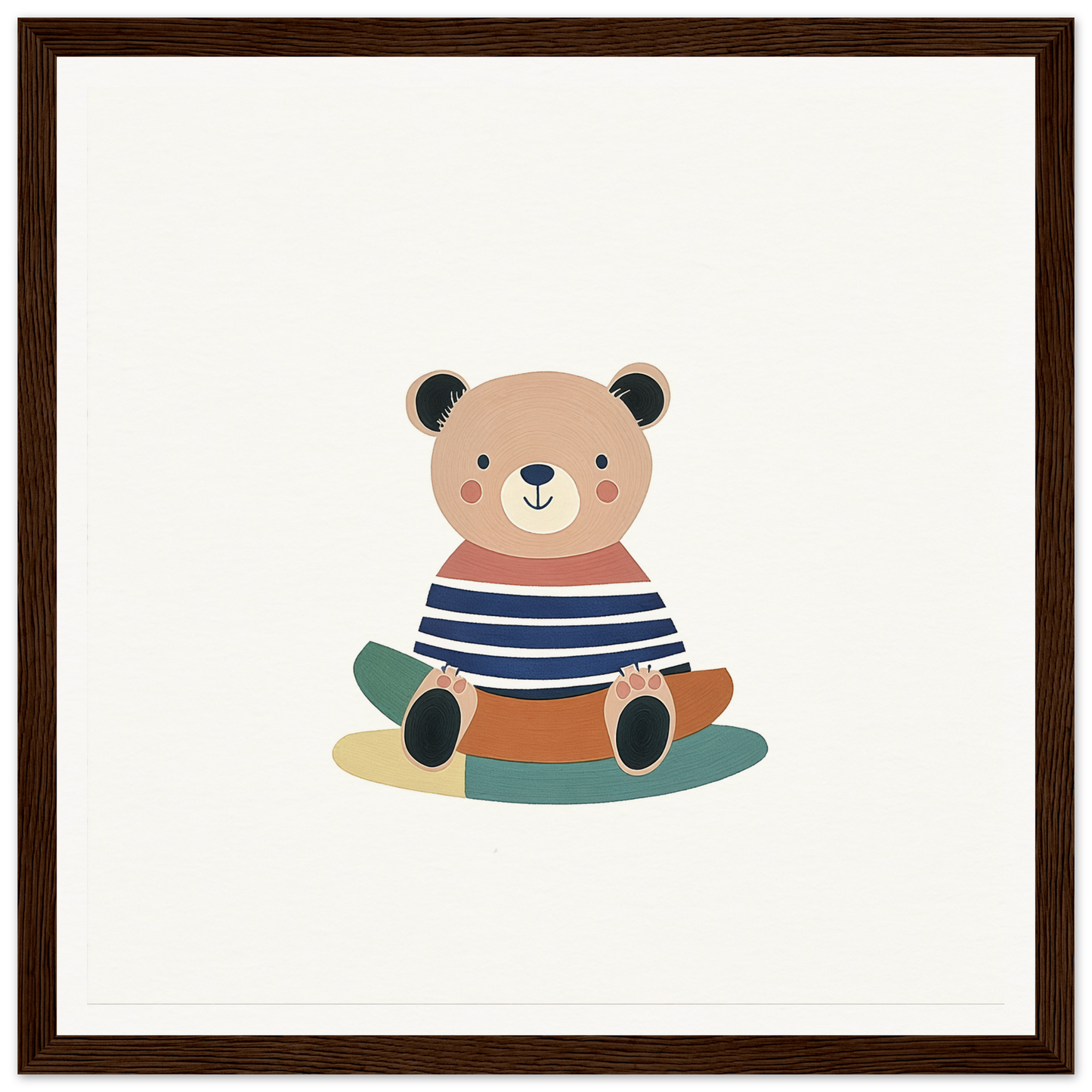 Cute cartoon bear in blue stripes from Nostalgic Teddy Reverie collection