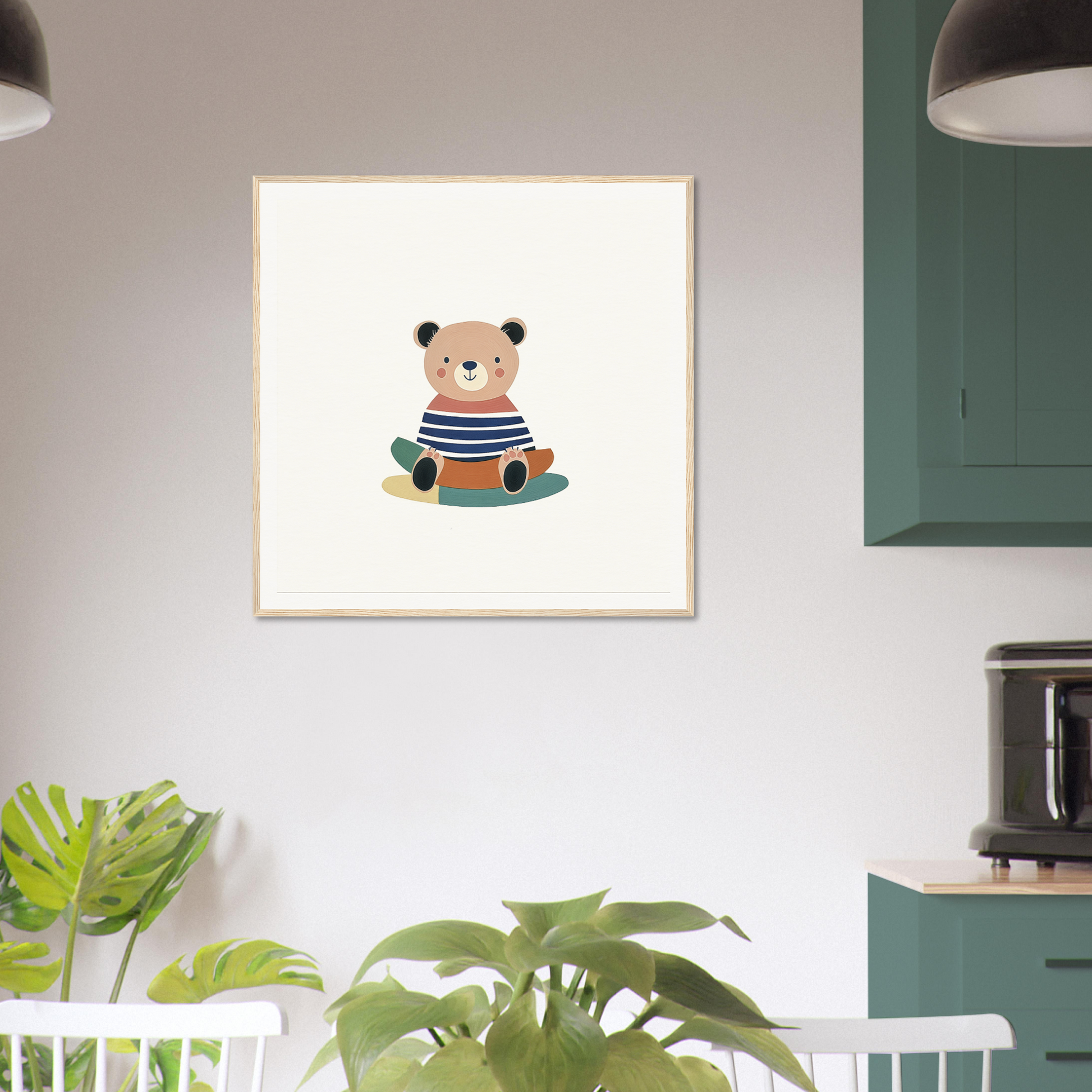 Cartoon teddy bear in striped sweater from Nostalgic Teddy Reverie collection