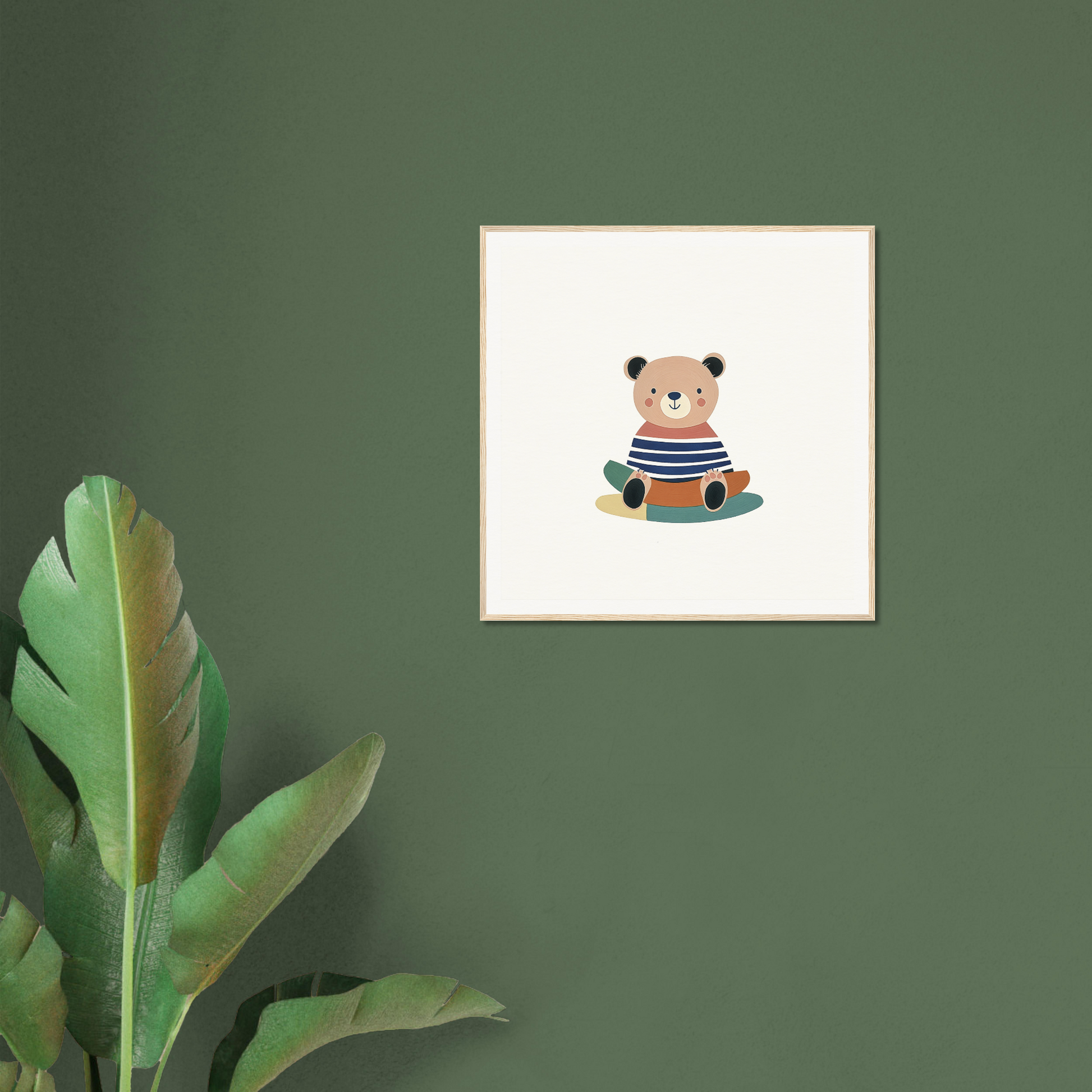 Cartoon teddy bear in striped sweater from Nostalgic Teddy Reverie collection