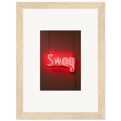 Neon Swag sign in red, perfect for slips Viadvent room decor or framed wall art