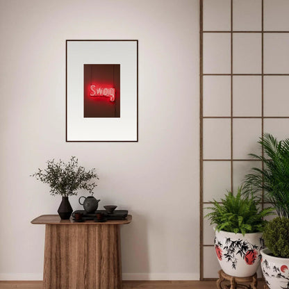 Framed neon sign showcasing Swag for unique Room Decor in Slips Viadvent collection