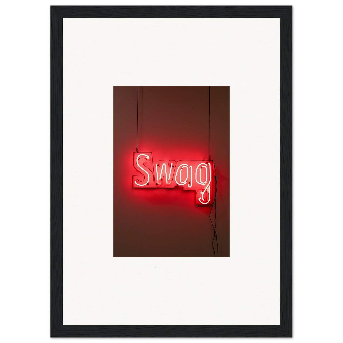 Neon Swag sign in red for stylish room decor and framed wall art featuring Slips Viadvent