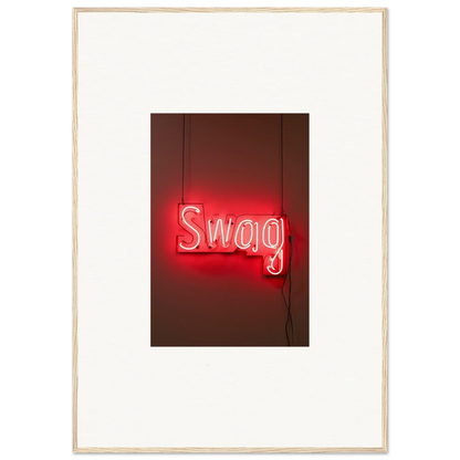 Neon Swag sign in red for stylish room decor and framed wall art inspiration