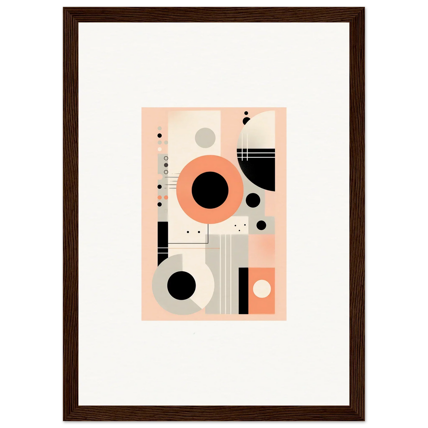 Abstract geometric art in coral pink, black, and gray from Odyssey Dreamscape Unveiled