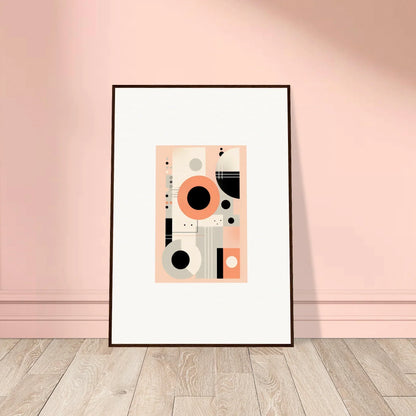 Framed Odyssey Dreamscape Unveiled art with peach and black geometric shapes