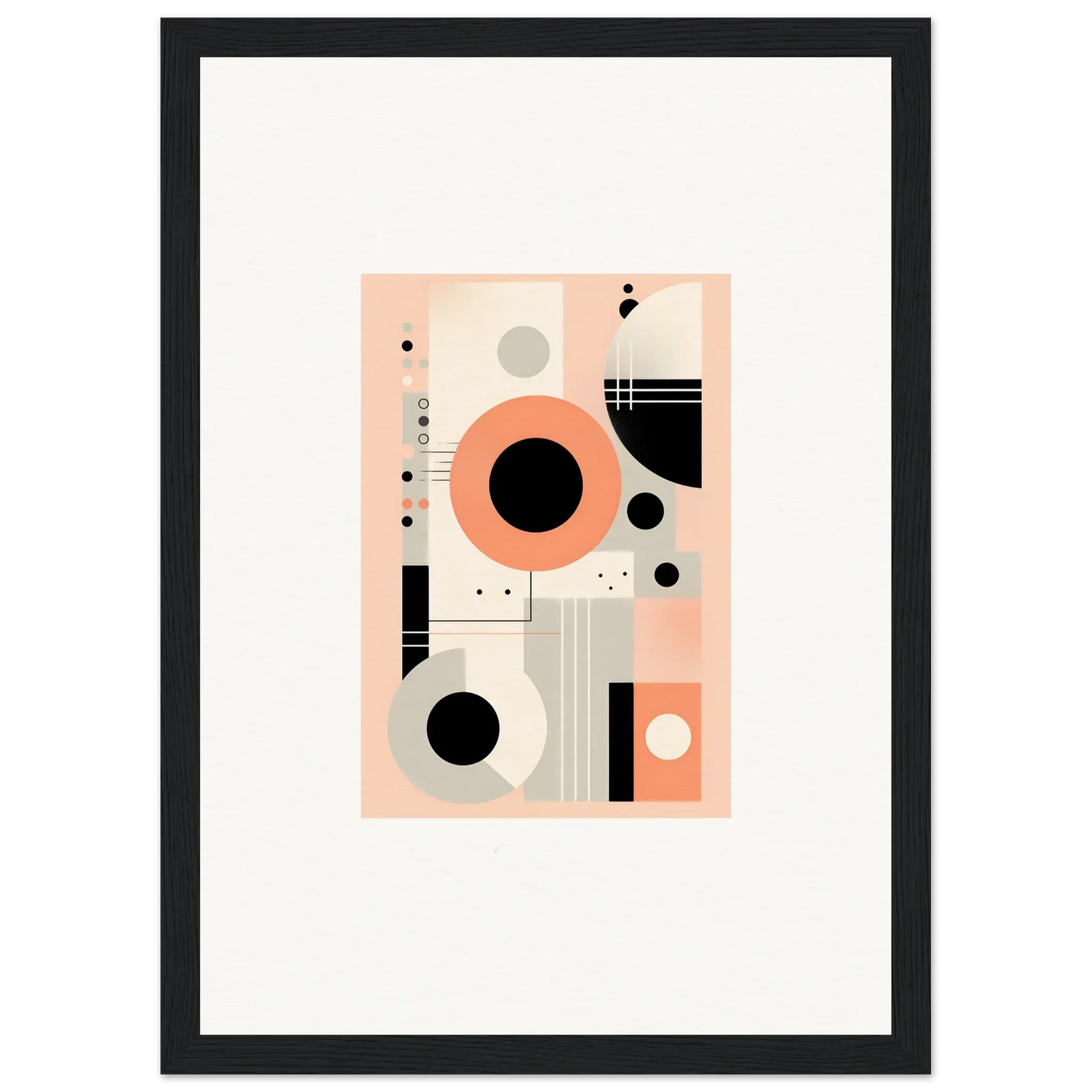 Abstract geometric art in coral pink, black, and gray for Odyssey Dreamscape Unveiled