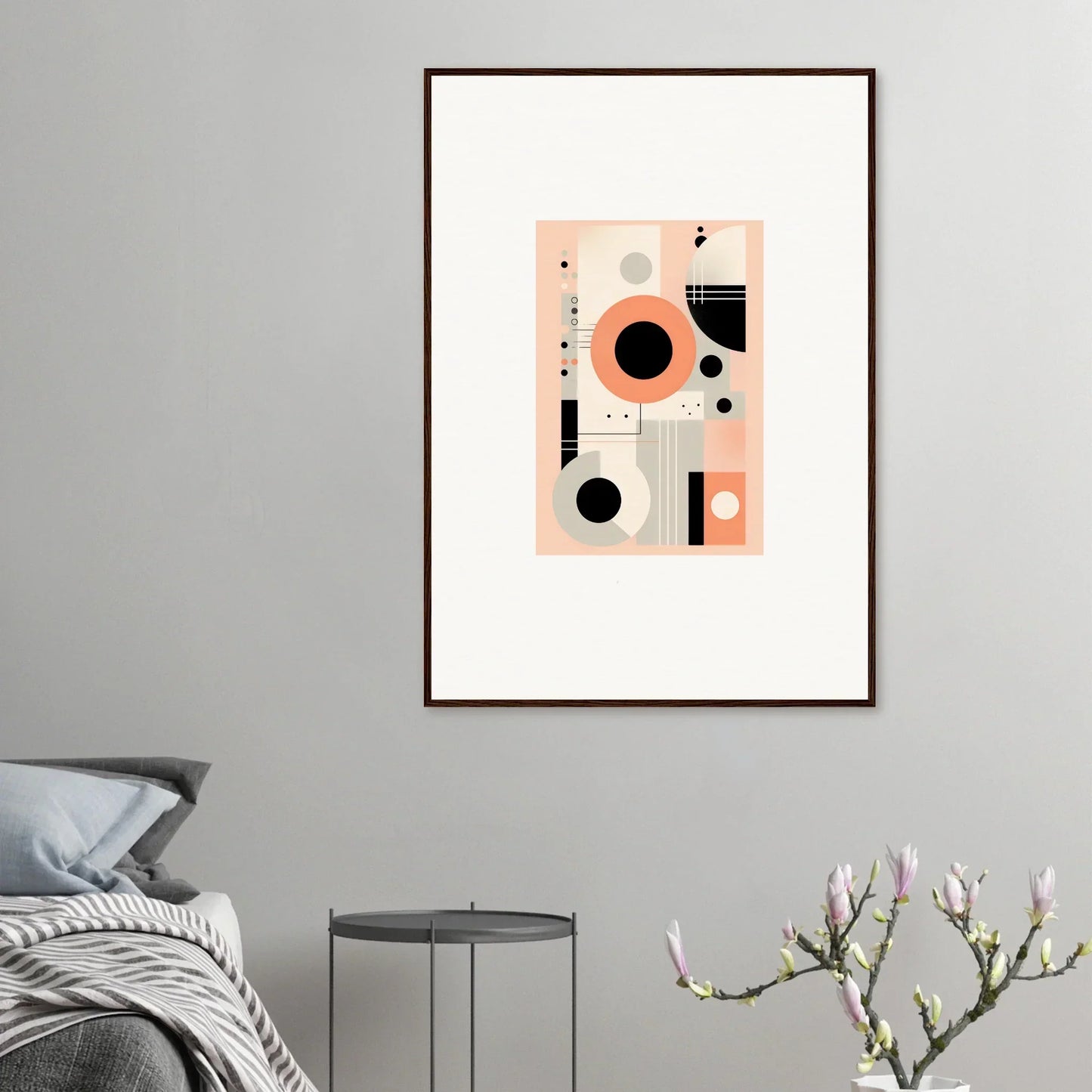 Abstract geometric art print in black and peach tones for Odyssey Dreamscape Unveiled