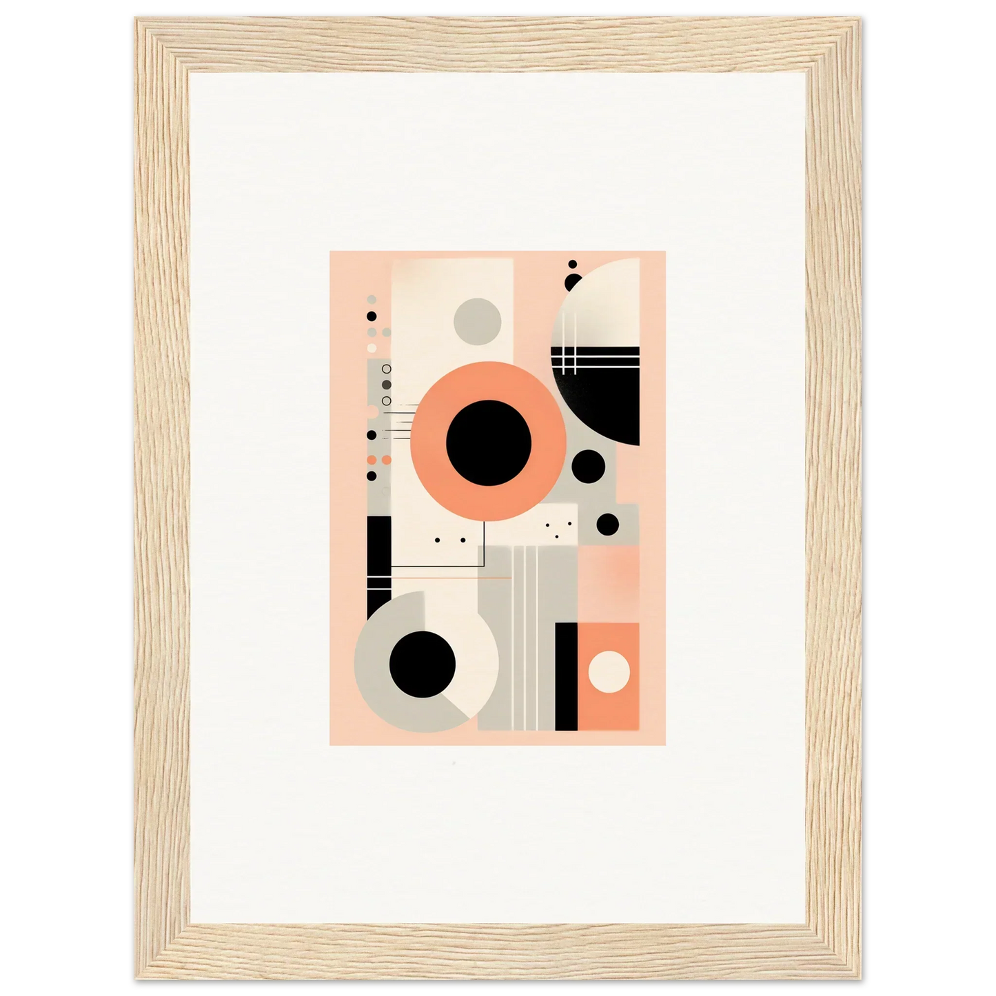 Abstract geometric artwork in coral pink, black, and gray for Odyssey Dreamscape Unveiled