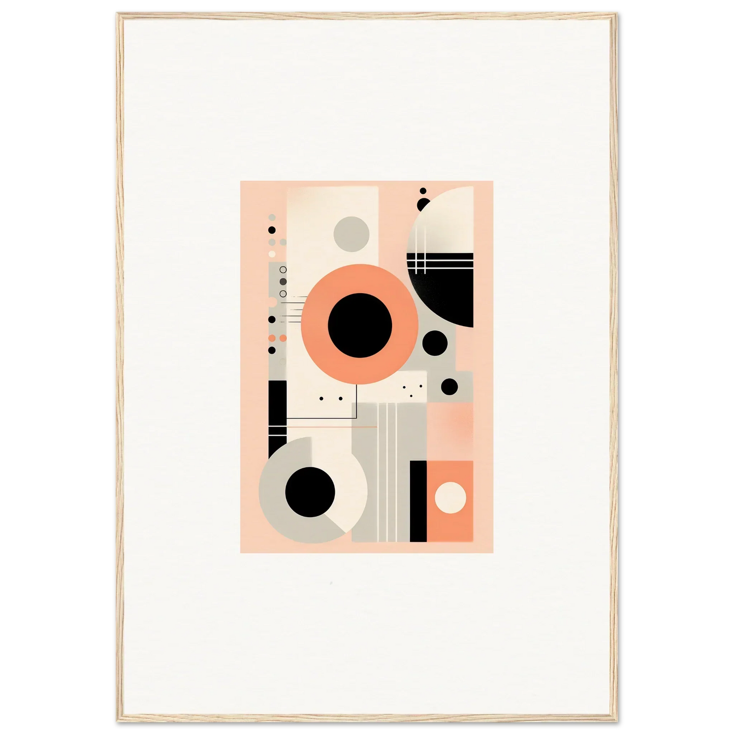 Abstract geometric artwork in peach, black, and gray for Odyssey Dreamscape Unveiled