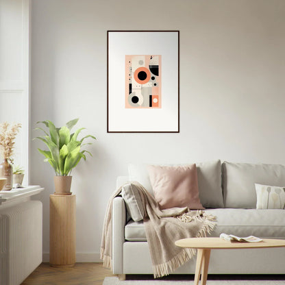 Abstract geometric artwork with peach and black shapes in Odyssey Dreamscape Unveiled print