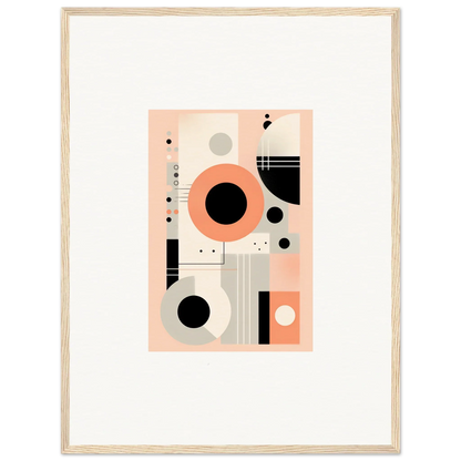 Abstract geometric artwork in coral pink, black, and beige for Odyssey Dreamscape Unveiled