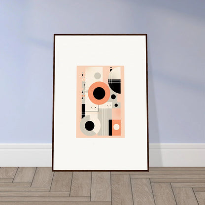 Framed abstract art of black and peach geometric shapes from Odyssey Dreamscape Unveiled