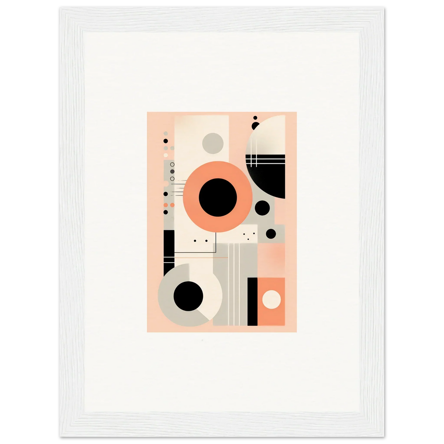 Abstract geometric artwork in coral pink, black, and gray for Odyssey Dreamscape Unveiled