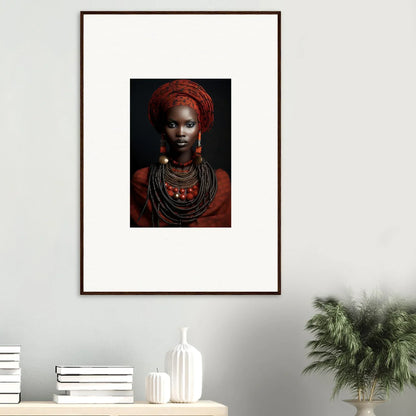 Framed wall art of traditional African jewelry in Ondine Atrium Accoutrements range