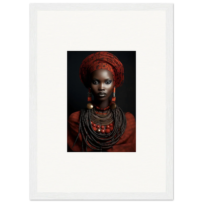 Striking portrait with traditional African jewelry, perfect for Ondine Atrium Accoutrements