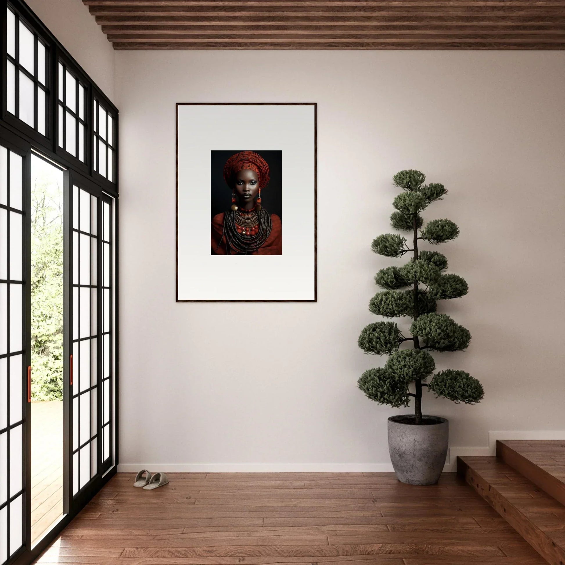 Framed wall art with rich red tones, part of Ondine Atrium Accoutrements collection