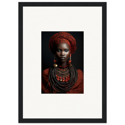 Portrait of stylish African jewelry and head wrap for Ondine Atrium Accoutrements