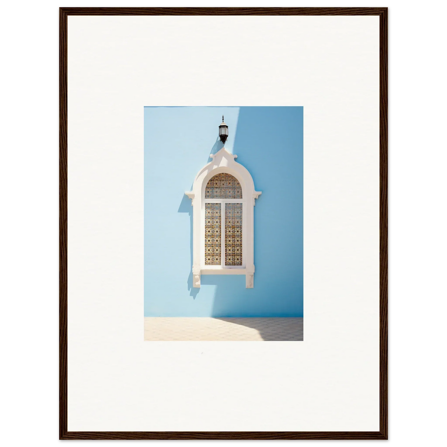 White ornate window with metalwork in bell frame for Opalescent Odyssey special edition art™