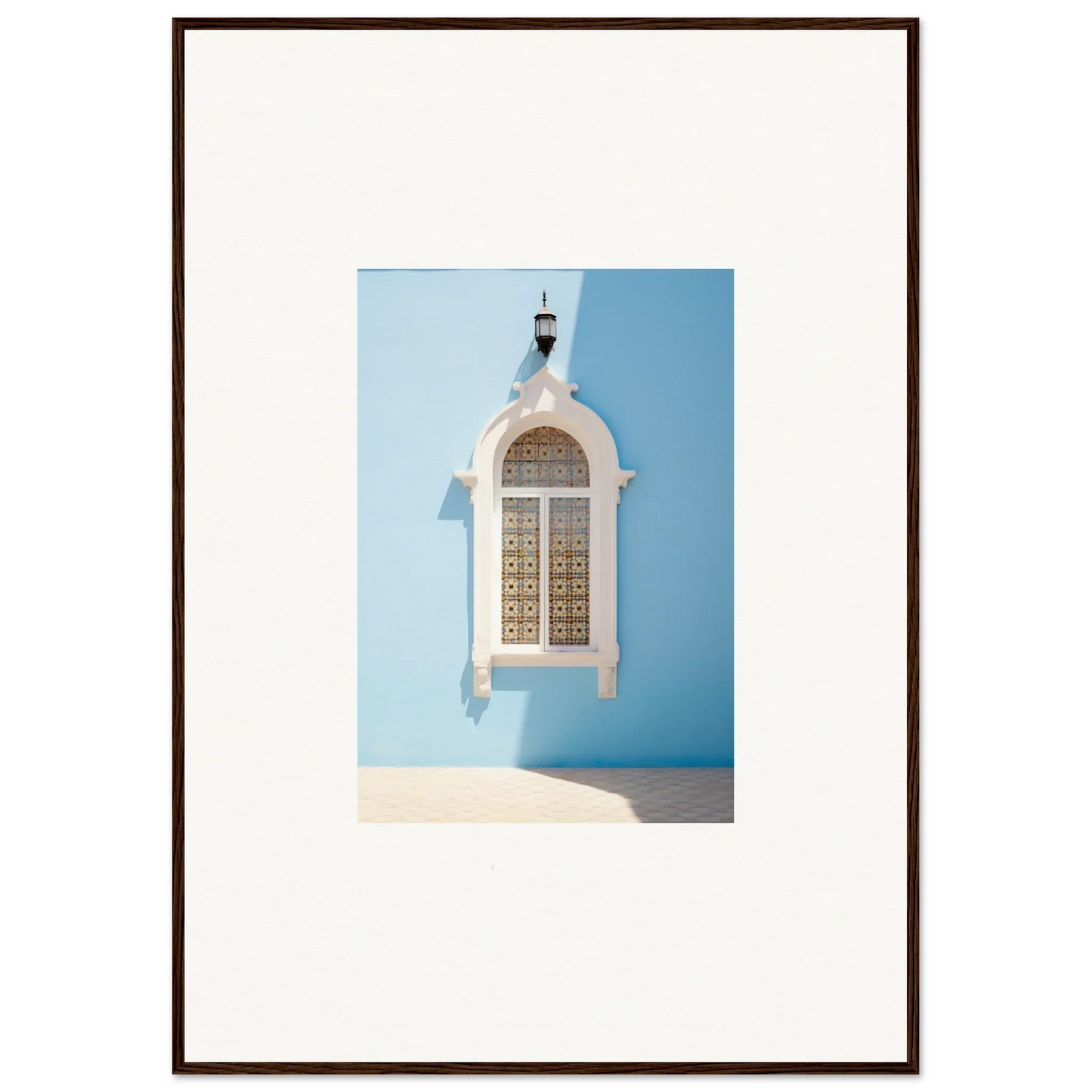 White ornate window in Mediterranean style from Opalescent Odyssey special edition art™