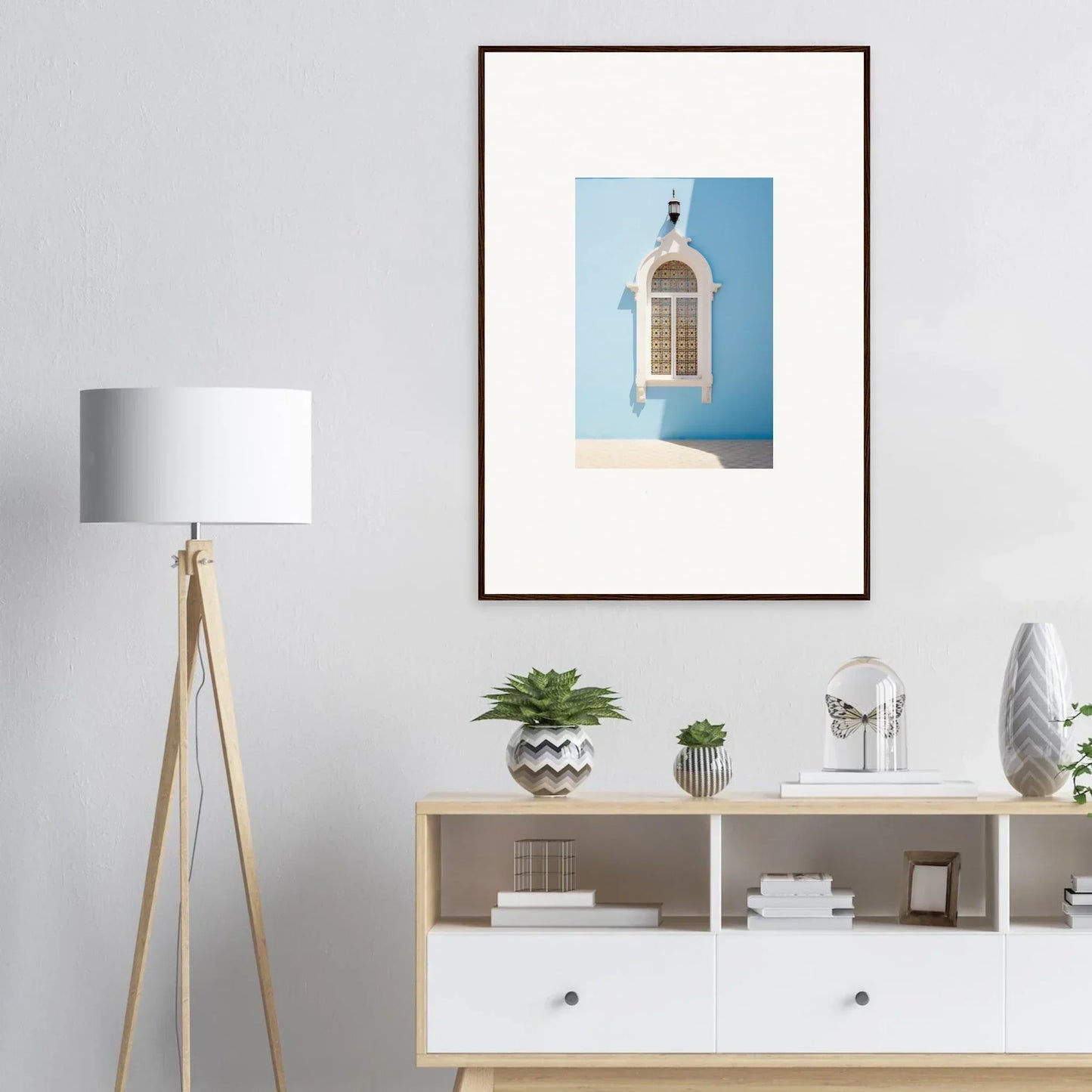 Framed photograph of a white Mediterranean bell tower in Opalescent Odyssey special edition art™