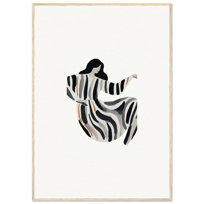 Abstract figure in a striped dress, perfect for opulence embraced room decoration