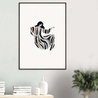 Stylized figure in a zebra-striped robe, perfect for opulence embraced room decoration