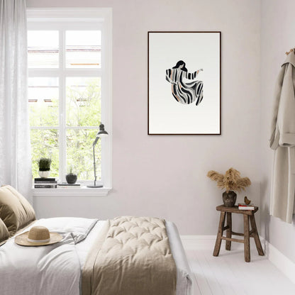 Framed black and white zebra artwork for opulence embraced room decoration