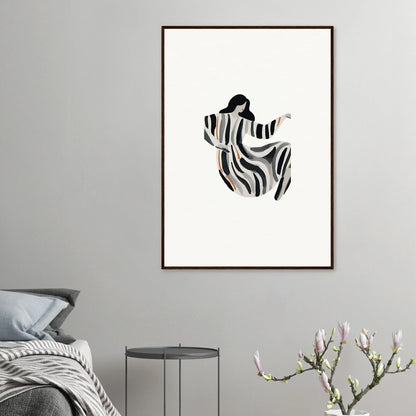 Abstract illustration of a figure in zebra robes for opulence embraced room decoration