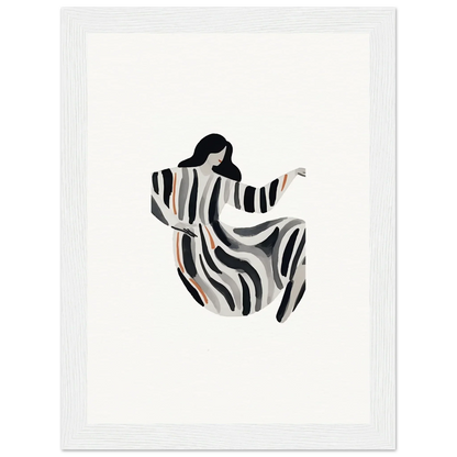 Abstract figure in striped robe with outstretched arms, perfect for opulence embraced room decoration